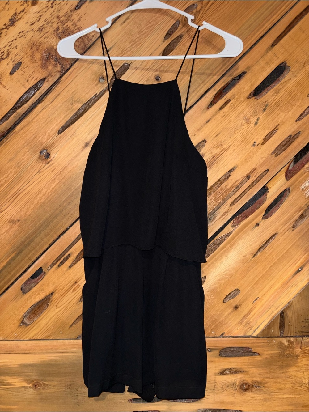 Express Black Layered Spaghetti-Strap romper